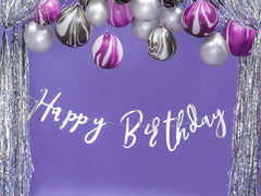 Silver Happy Birthday Banner
