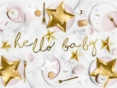 Gold Hello Baby Banner