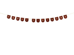 Happy Birthday Brown Felt Banner