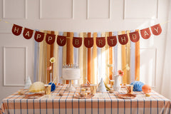 Happy Birthday Brown Felt Banner