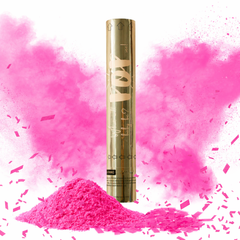 Gender Reveal Mixed Smoke & Confetti Cannon - Girl