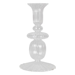 Small Clear Glass Dinner Candle Holder