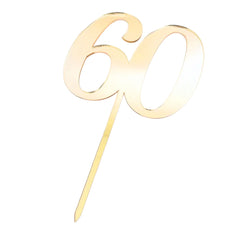 Gold 60 Acrylic Cake Topper