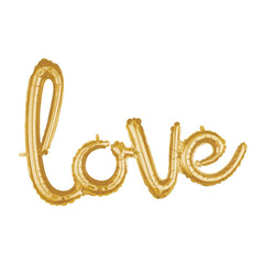 Gold 'Love' Script Foil Balloons