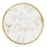 Gold Merry Christmas Plates 8pk