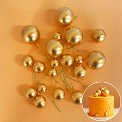 Gold Cake Ball Toppers 20pk