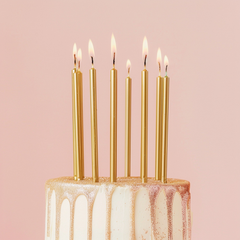 Tall Gold Candles 12pk