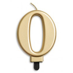 Gold Number 0 Candle