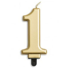 Gold Number 1 Candle