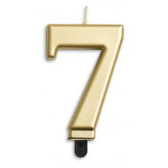 Gold Number 7 Candle