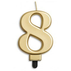 Gold Number 8 Candle
