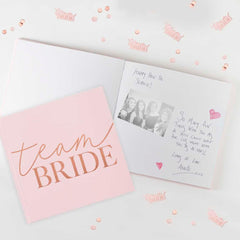 Pink Blush Velvet Team Bride Hen Party Guest Book