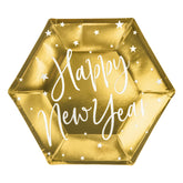 Gold Happy New Year Plates 6pk