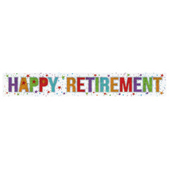 Holographic Happy Retirement Banner
