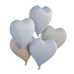 Heart Shaped Balloon Bundle - Neutral Tones