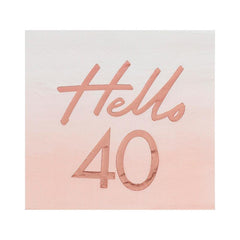 Hello 40 Rose Gold Napkins 16pk