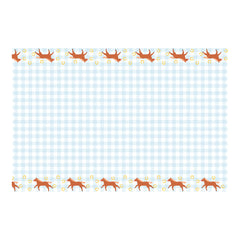 Horse Checkered Paper Tablecover