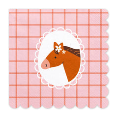 Horse Pink Napkins 12pk