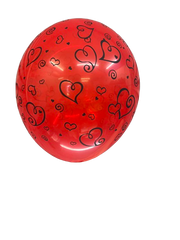 Red & Black Heart Balloons