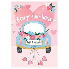 Jumbo Just Married Wedding Card