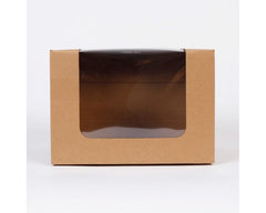 Eco Kraft Window Cake Box 8x8x6in (21cm x 21cm x 15cm high)