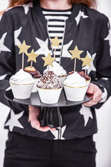 Gold Star Cupcake Toppers