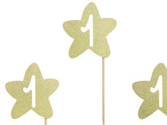 Gold 1st Birthday Cupcake Toppers