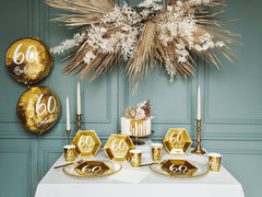 Gold 60th Birthday Cups 6pk