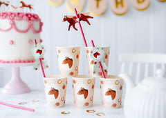 Horse Floral Cups 6pk