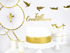 Gold First Communion Cake Topper