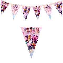KPop Demon Hunters Pink Pennant Banner