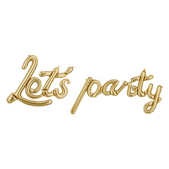 Gold Let's Party Foil Balloons