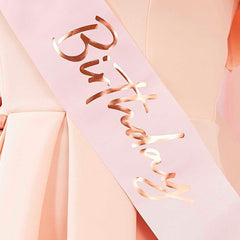 Its My Birthday Pink Ombre Rose Gold Sash