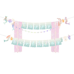 Mermaid Happy Birthday Banner