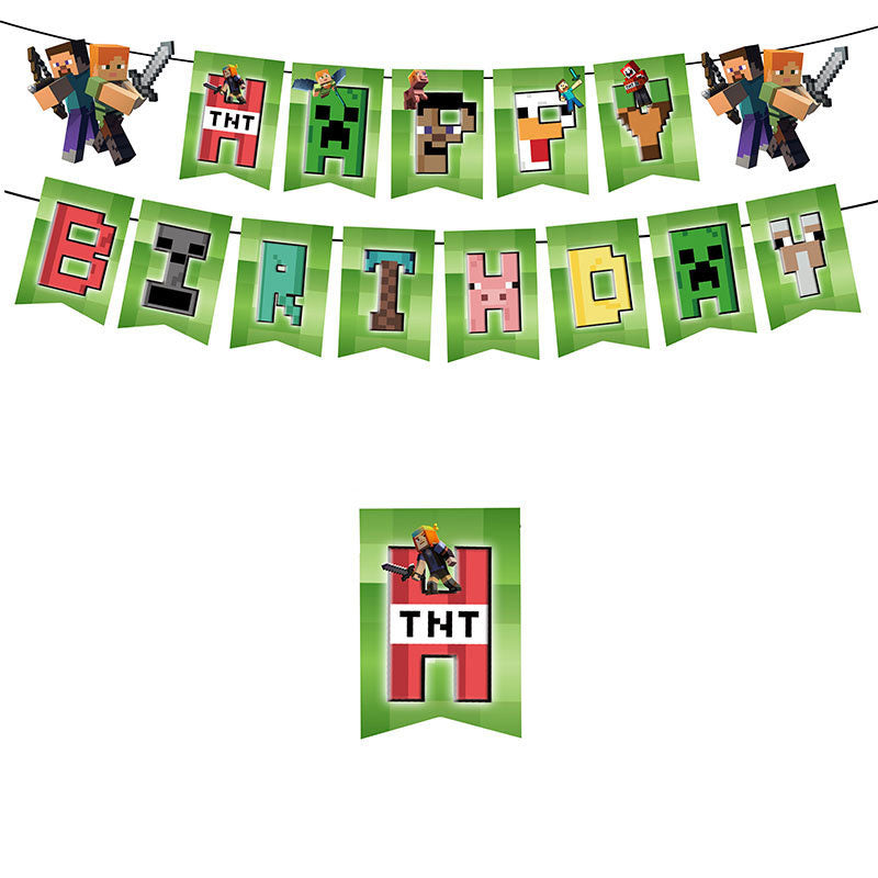 Minecraft Happy Birthday Banner