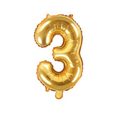 Gold Mini Foil Number Balloon - 3