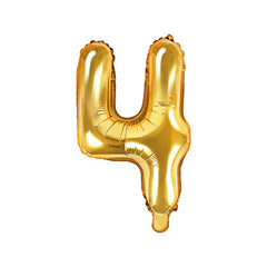 Gold Mini Foil Number Balloon - 4