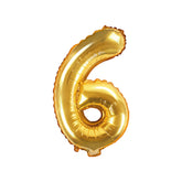 Gold Mini Foil Number Balloon - 6