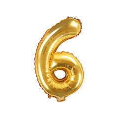 Gold Mini Foil Number Balloon - 6