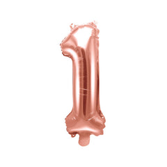 Rose Gold Mini Foil Number Balloon - 1