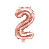 Rose Gold Mini Foil Number Balloon - 2