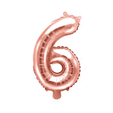 Rose Gold Mini Foil Number Balloon - 6