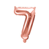 Rose Gold Mini Foil Number Balloon - 7