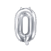 Silver Mini Foil Number Balloon - 0