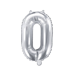 Silver Mini Foil Number Balloon - 0