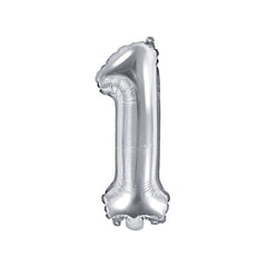 Silver Mini Foil Number Balloon - 1