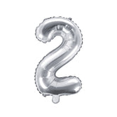 Silver Mini Foil Number Balloon - 2