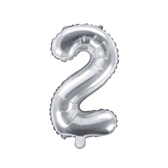 Silver Mini Foil Number Balloon - 2