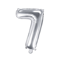 Silver Mini Foil Number Balloon - 7