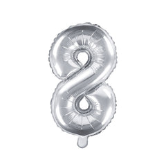 Silver Mini Foil Number Balloon - 8